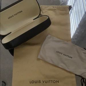 Louis Vuitton Leather Glasses Case Gift Bag Set